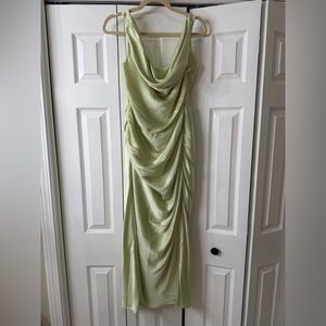 Abercrombie & Fitch Light Green Draped Maxi Dress
